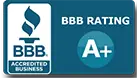 Better Business Bureau accredited business rating badge